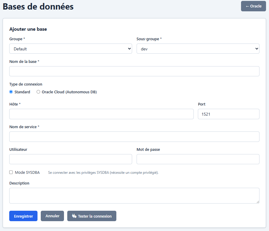 Add databases